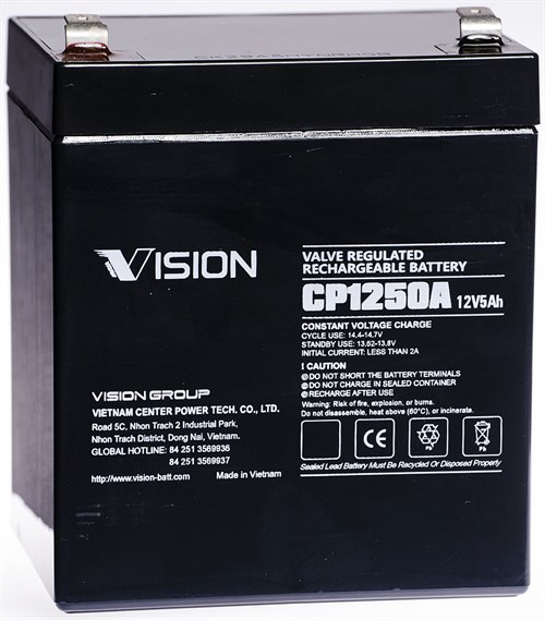 Vision Vrla 12V 5Ah (T2=6.3mm)