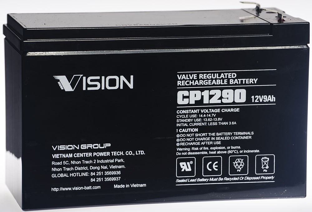 Vision Vrla 12V 9Ah (T2=6,3mm)